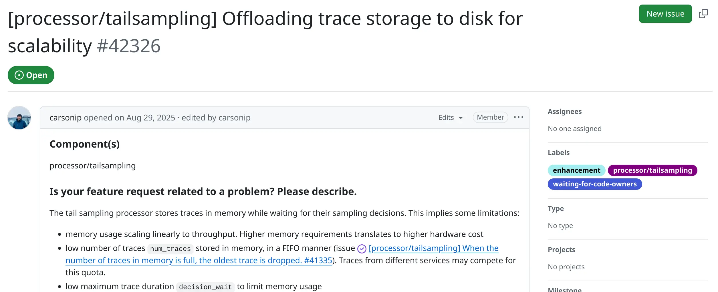 #42326 [processor/tailsampling] Offloading trace storage to disk for scalability